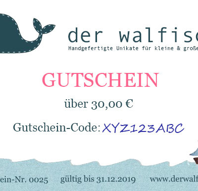 Gutschein für den walfisch