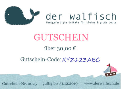 Gutschein für den walfisch